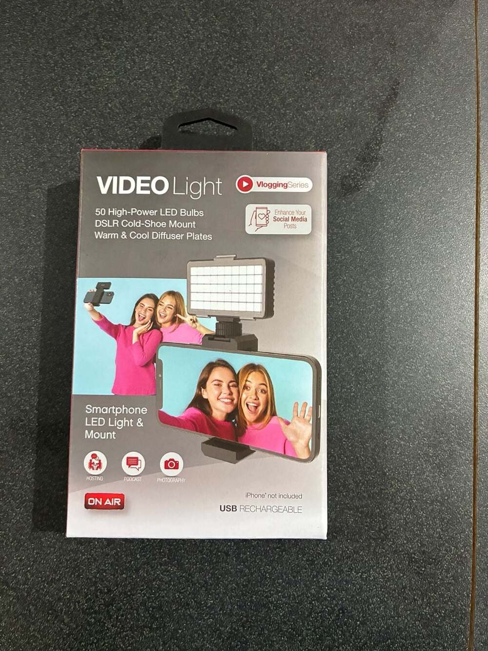 On Air Vlogging Series Smartphone LED Video Light with Diffuser Plates